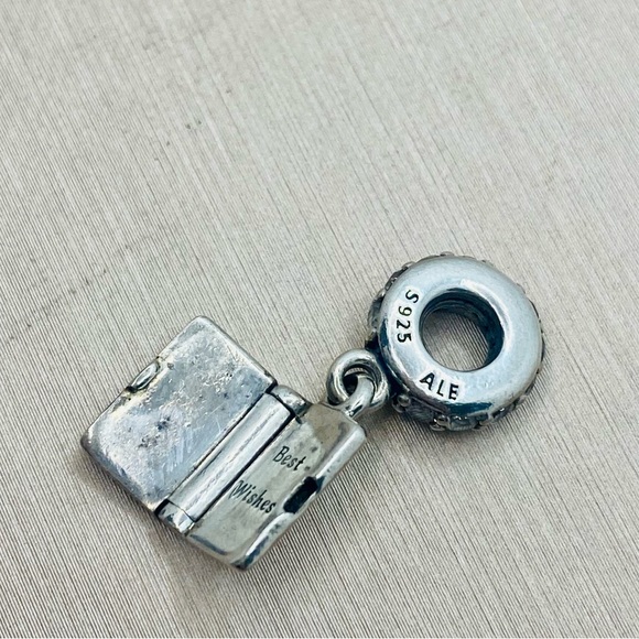 EUC Pandora 791723CZ Sterling Silver Birthday Wishes Card w/ Clear Zirconia - Picture 10 of 11